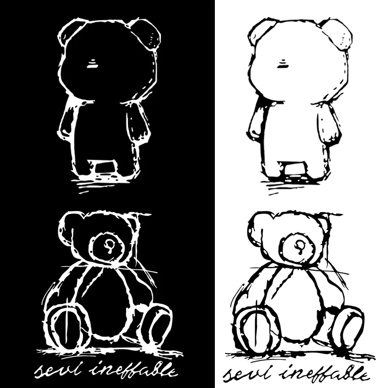

appliques for clothing Bear patch iron transfer patch clothes DIY T-shirt Decal heat transfer Vinyl Sticker hot press