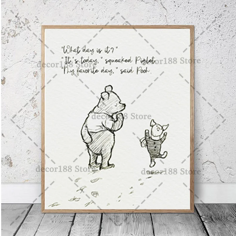 Disney холст картины вини пух из мультфильма плакаты фильм детской детский ночник