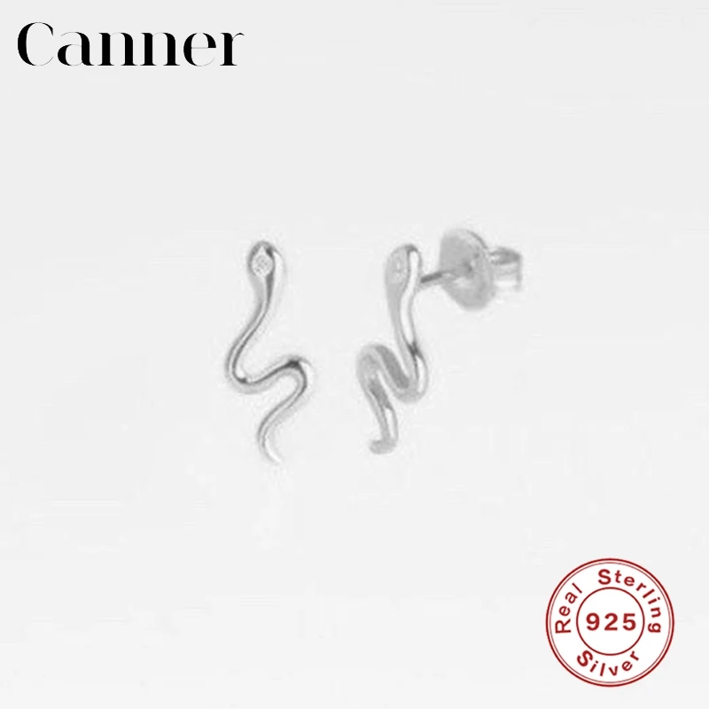 silver 1 Реальные 925 стерлингового серебра ушей в форме змеи куртка серьги для Для женщин под рептилию ювелирных изделий серьги-гвоздики с животными Модные украшения подарок - Окраска металла: silver 1