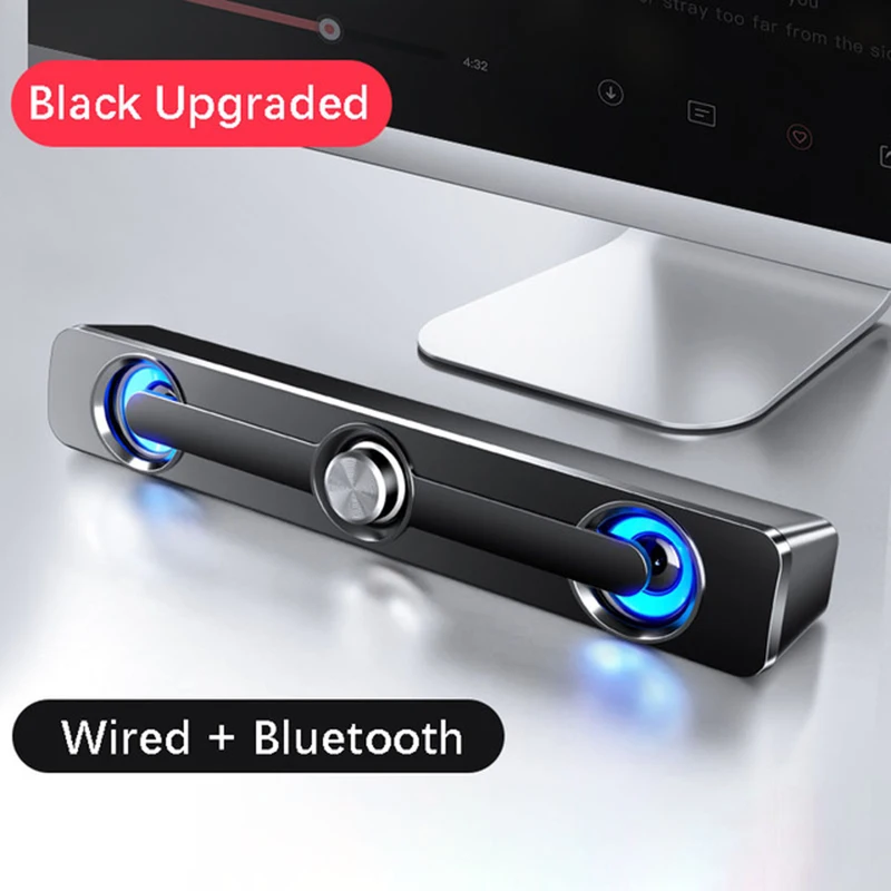 Проводной USB + беспроводной Bluetooth компьютерный динамик стерео сабвуфер басовый