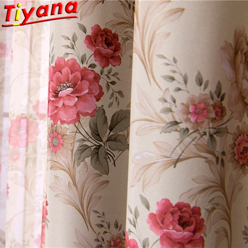 Красная роза ПЕЧАТНЫЕ ЗАНАВЕСКИ для гостиной цветы ткань занавески % 70 90%