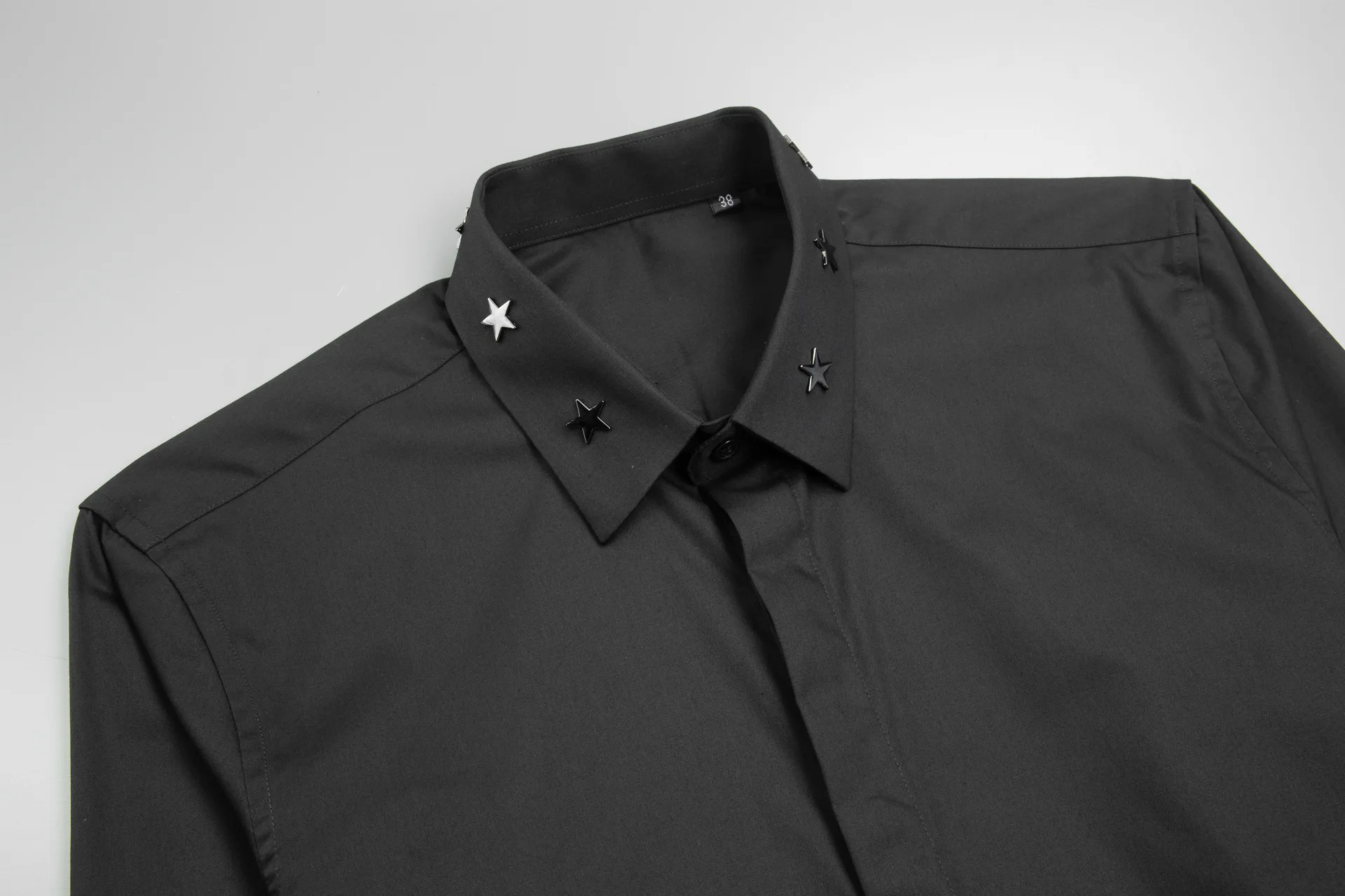 

Brand Rivet Shirts Men High Quality Long Sleeve Casual Shirt Male Business Social Party Shirts Slim Fit Streetwear Men Clothing