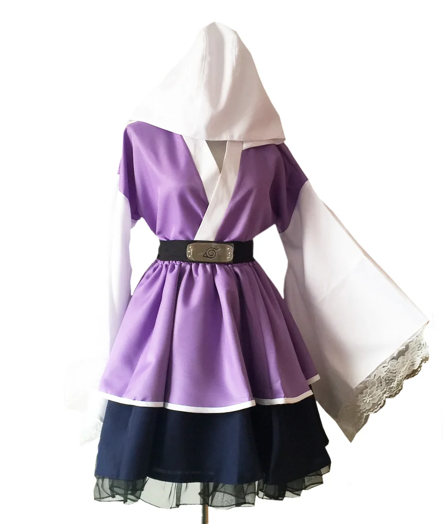 Anime shippuden hyuga hinata quimono lolita vestido cosplay traje feminino estilo japão vestidos