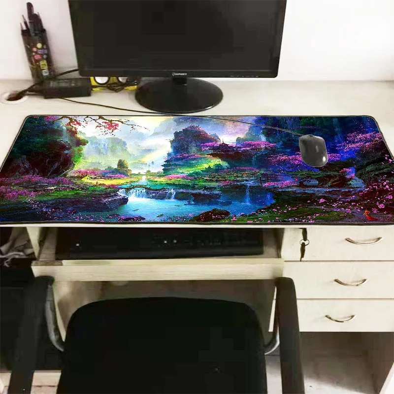 Большой игровой коврик для мыши XGZ геймерский Настольный с обработанным краем ПК