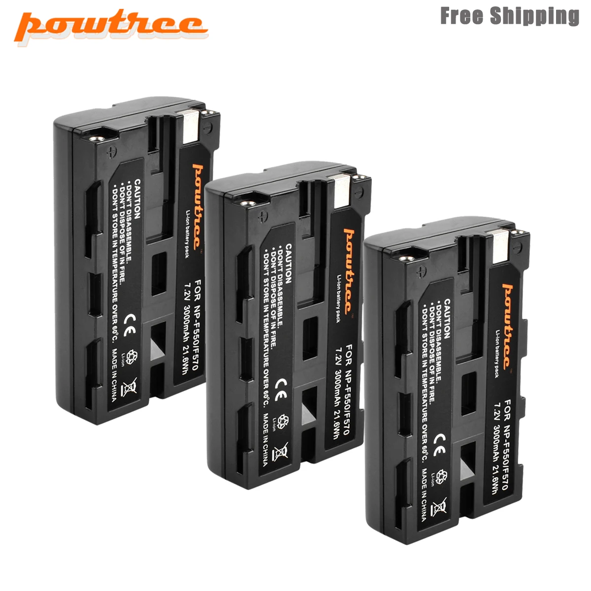 3 Pack Battery Powtree NP-F550 NP F550 NPF550 Камера Батарея для sony NP-F330 NP-F530 NP-F570 NP-F730 NP-F750 Hi-8 GV-D200 D800 TRV81 SC55 L50 - Цвет: 3 Pack Battery