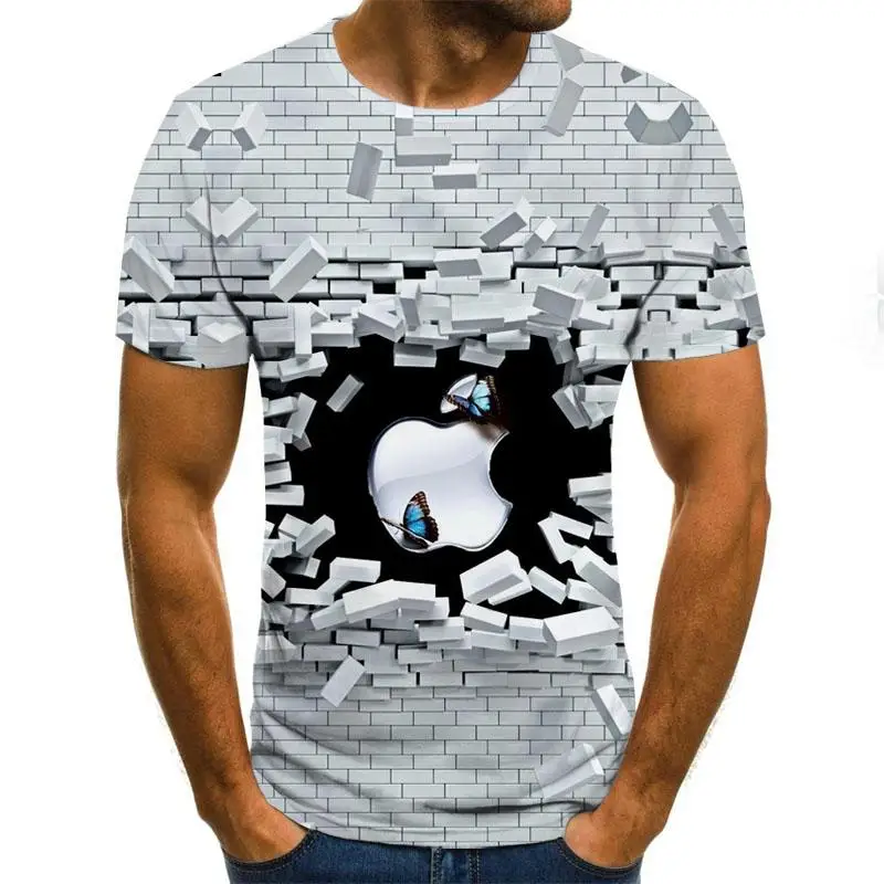 2020 New Fashion Mens Short Sleeve 3d T-shirt Shirt 3d T-shirt Mens Fun T-shirt Mens Casual Hip hop Fitness  T-shirt
