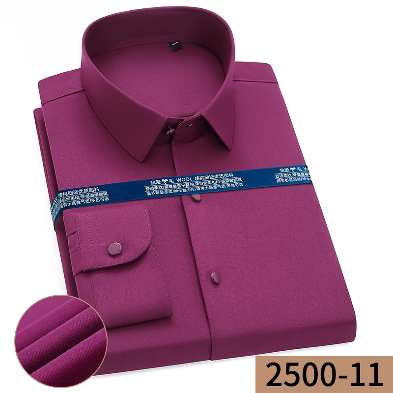 High Quality Autumn New Men's Dress Shirts Fashion Long Sleeve Cotton Comfortable Business Man Regular Fit Button Up Work Shirt