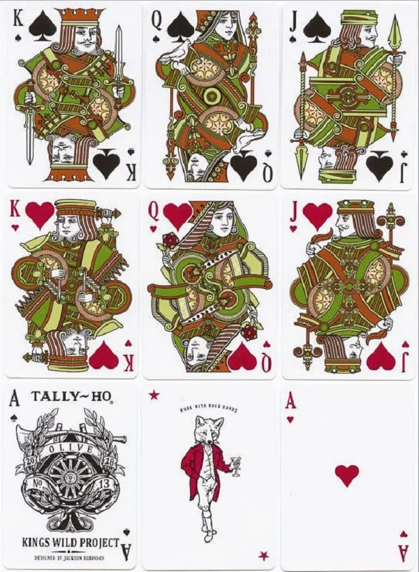 Волшебные игральные карты Olive Tally-Ho колода размеров для покера USPCC лимитированный