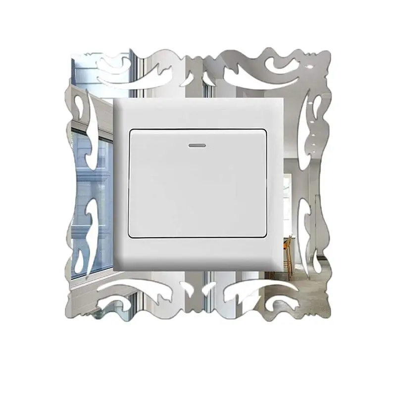 

s Mirror Switch Sticker Surround Socket Finger Plate Panel Cover for Home Office Decoration Wall Sticker Home Supplies