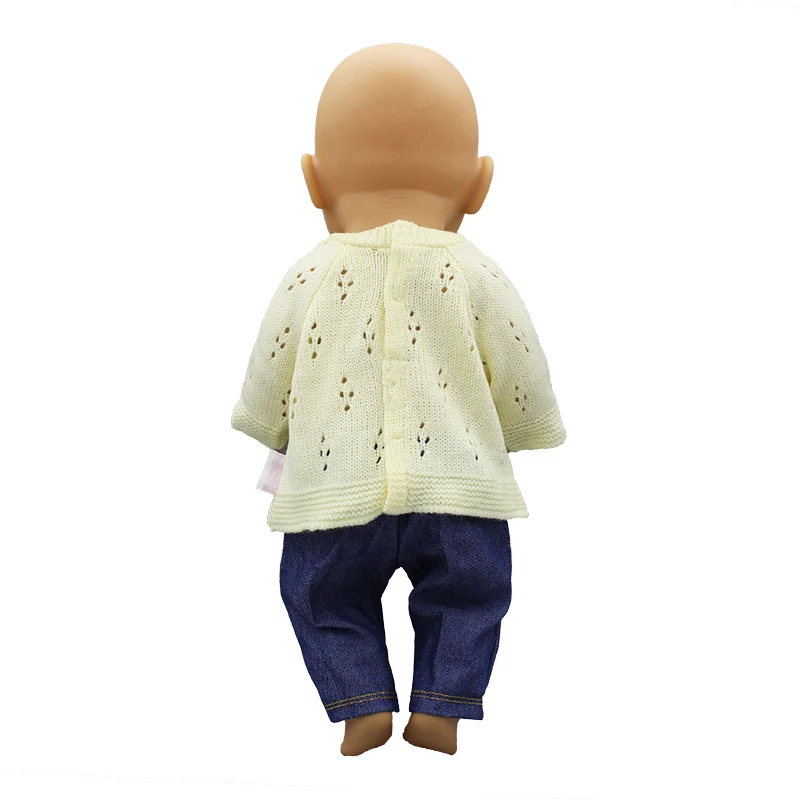 Новинка 1 комплект = свитер + кукольные джинсы одежда для детей 17 дюймов 43 см кукла