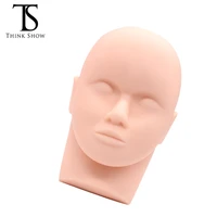 pro silicone training mannequin flat head closed eyes for practice makeup for eyelash extensions makeup face painting