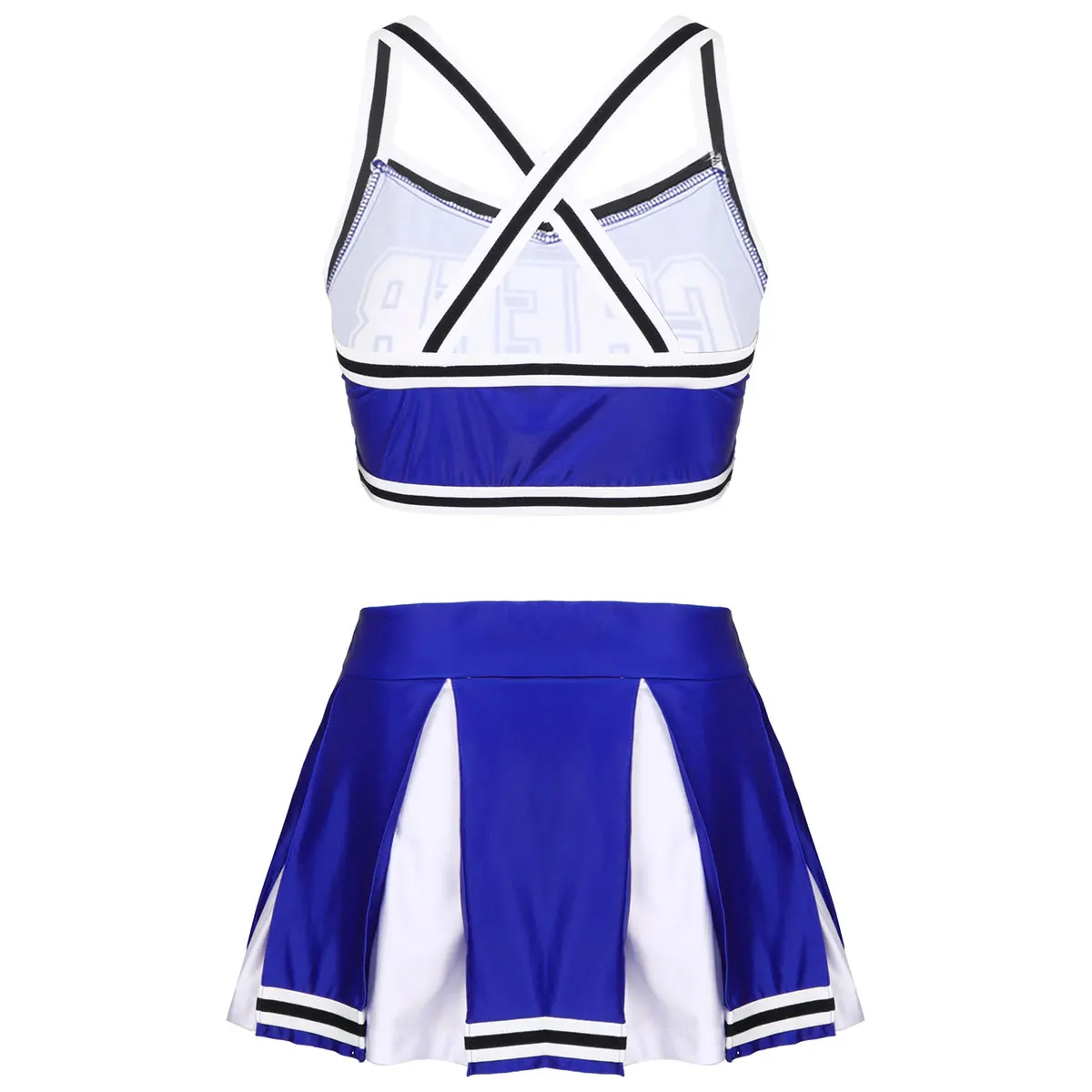 Женский костюм-униформа для школьниц и чирлидеров со сексуальным безрукавным топом на завышенной талии и мини-юбкой в складку.
