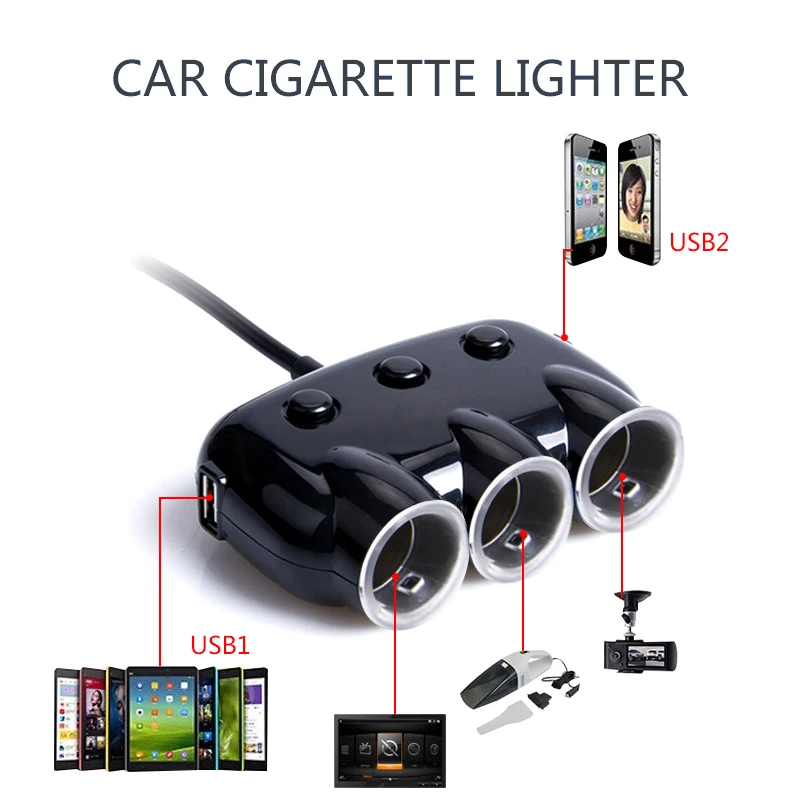 Разветвитель для автомобиля 120 Вт 5 В а|Адаптер питания| |