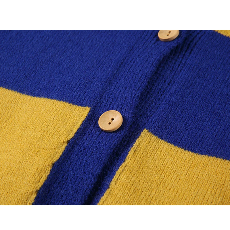 Женский кардиган вязаный Модный корейский шерстяной свитер в полоску для женщин