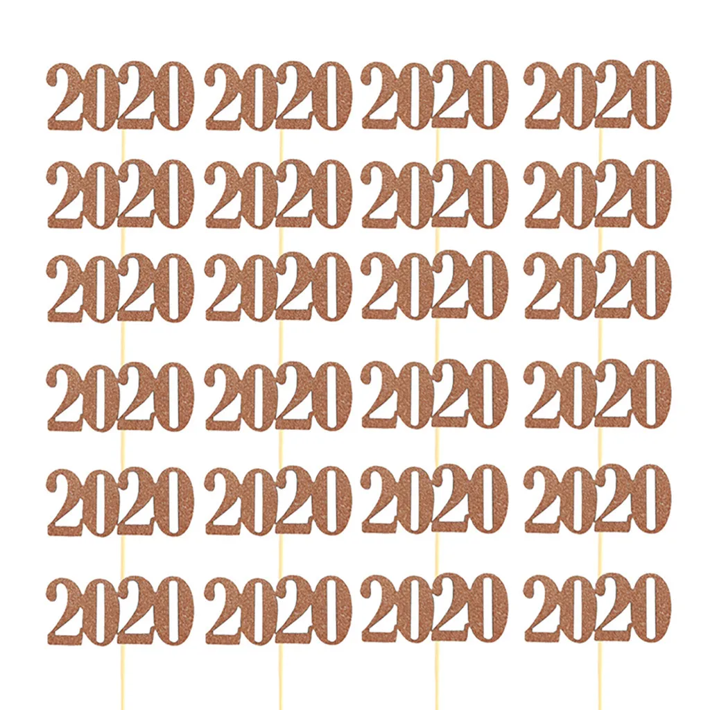 2020 Holiday Cake Placard Baking Flag Christmas Number English 24PCS Topper Cupcake Dessert Decor Supplies L0903 | Дом и сад