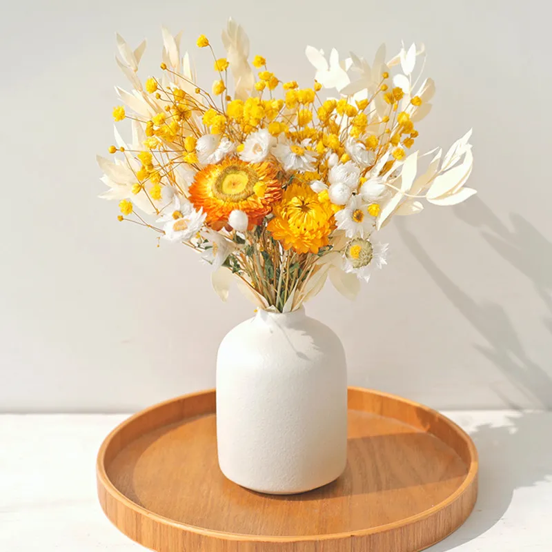 

Естественным сохранять сушенный цветочный украшение с изображением букета Гипсофила Ins Стиль бессмертный декоративные свадебные украшени...