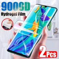 2pcs screen protector for huawei p30 p20 p40 lite pro p smart 2019 full cover hydrogel film for huawei mate 20 30 pro