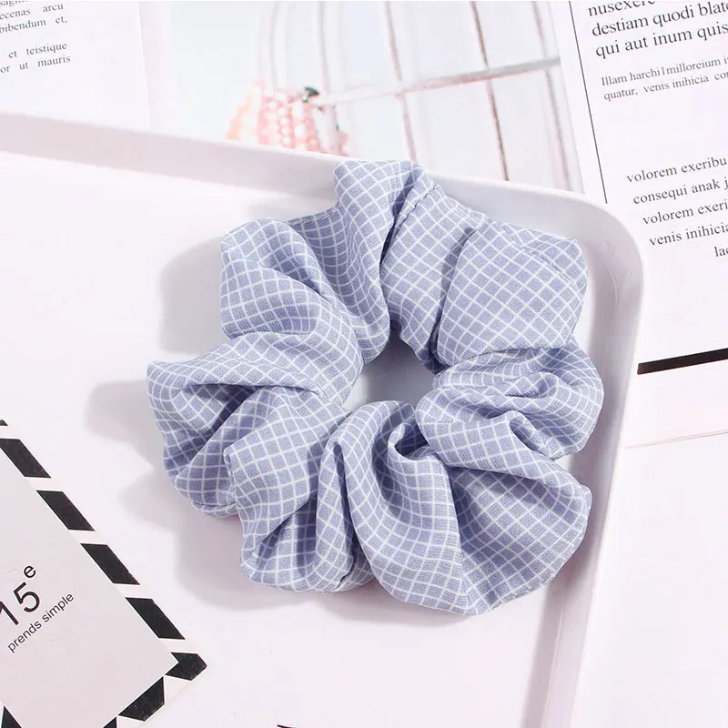 New Women Large Intestine Hair Headwear Fashion Ponytail Holder Dots Scrunchies Pack Hair Ties Elastics Hair Bands for Girls - Цвет: 1203A-18