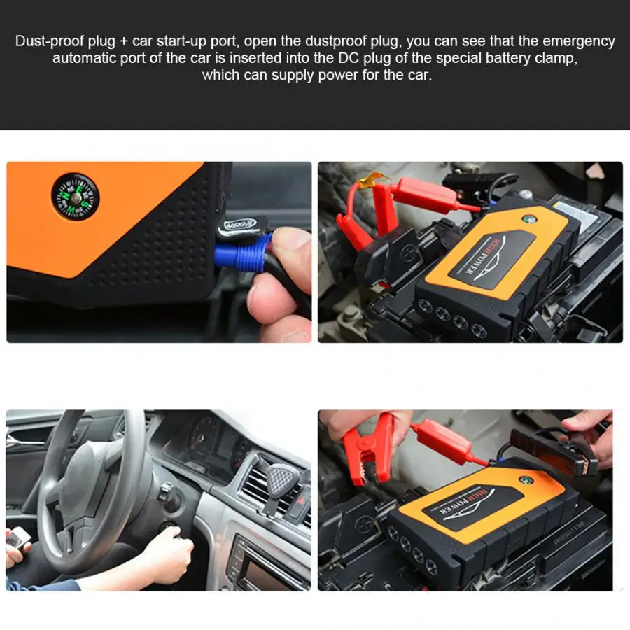 Автомобильный пусковой стартер аварийный 18000mAh 12V пусковое устройство портативное зарядное устройство в виде фонарика зарядное устройство автомобили automovil