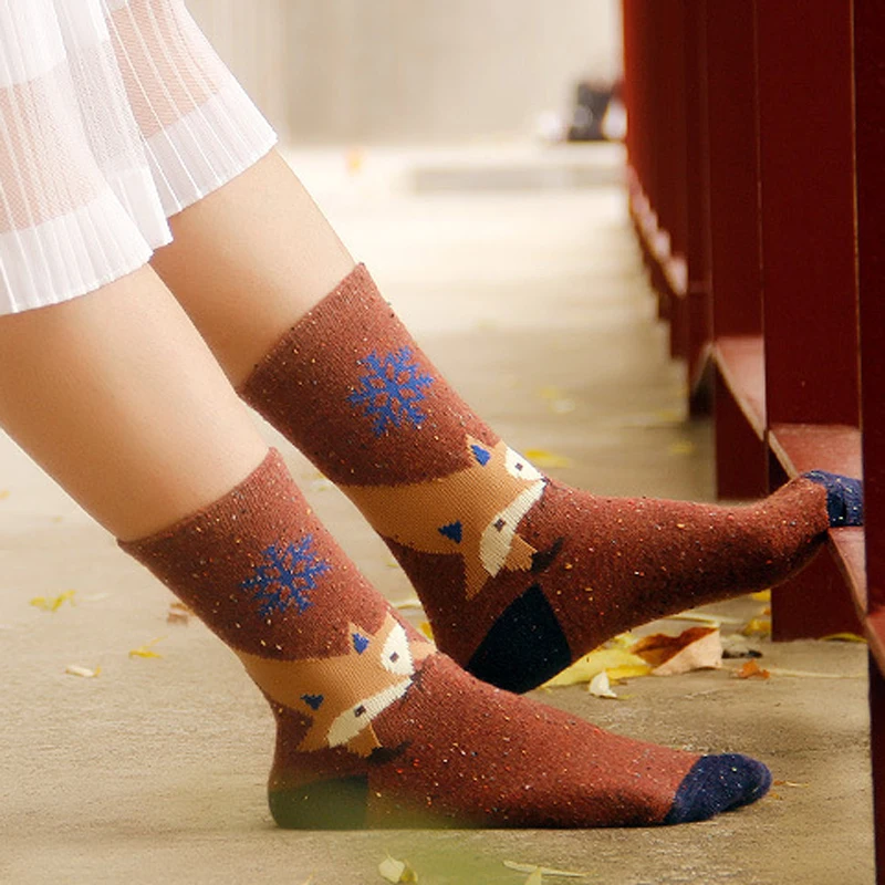 

Fashion Cartoon Animal Women's Short Socks Autumn Winter Socks Keep Warm Thick Socks Comfortable Soft Sokken Calcetines Mujer