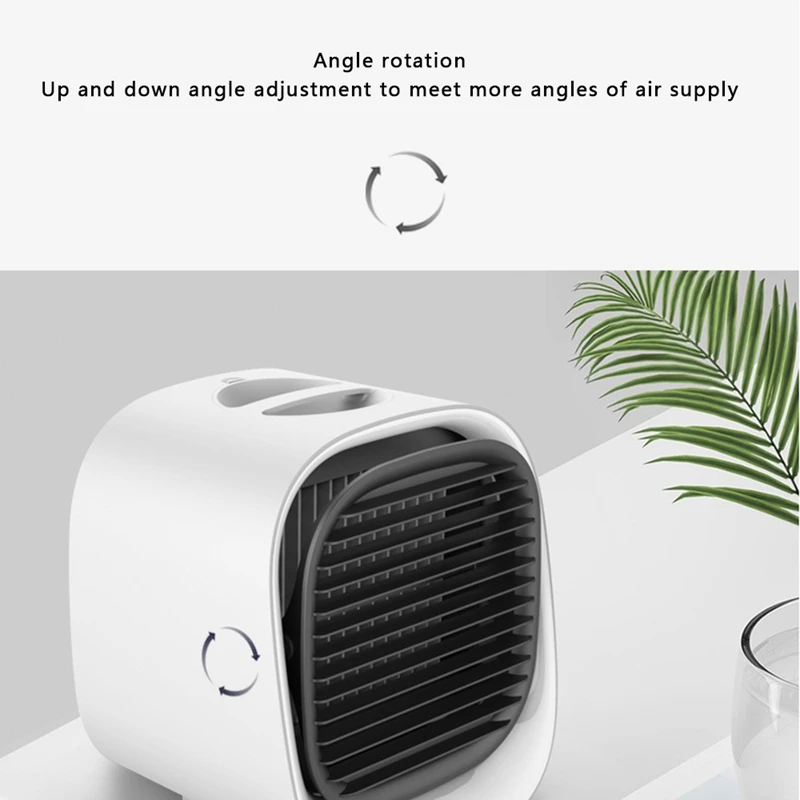 

Fan Air Cooler Mini Desktop, Easy to Carry USB Can Add Ice Water Cooling Air Conditioning Fan Cooler