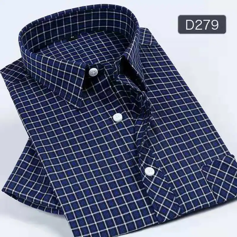 NIGRITY Мужская оксфордская рубашка, Летняя Повседневная рубашка с коротким рукавом, мягкая удобная облегающая стильная рубашка, мужские рубашки, плюс размер 38-44 - Цвет: D279