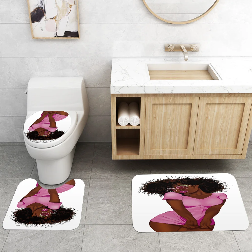 Набор водонепроницаемых штор для душа с Африканской девушкой впитывающие