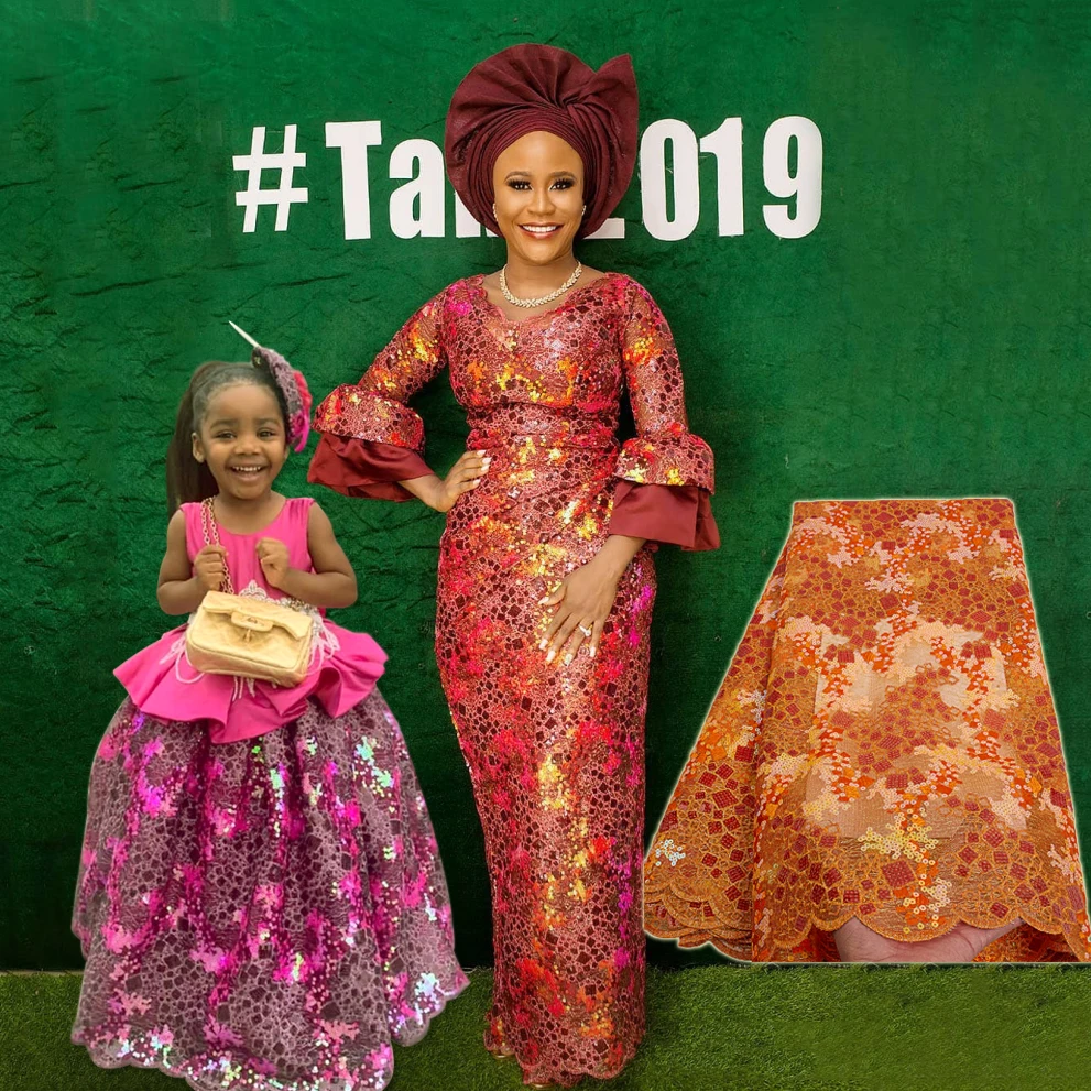 Лидер продаж 2019 высокое качество африканская нигерийская вышивка блестки