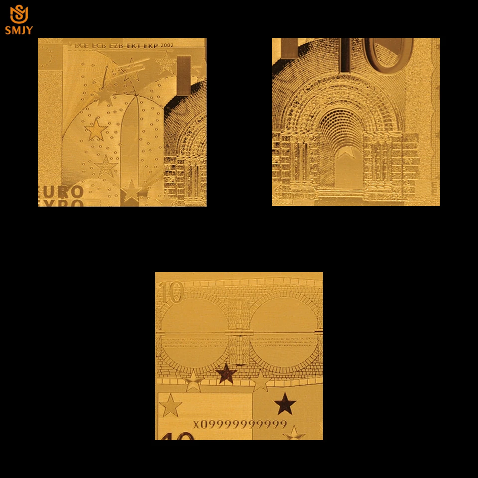 Водонепроницаемая и антикоррозивная Европейская Золотая банкнота 10 европейских
