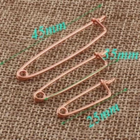 50 pcs craft rose gold safety pins brooch stitch markers loops charms jewelry tag jewelry making 25mm35mm45mm