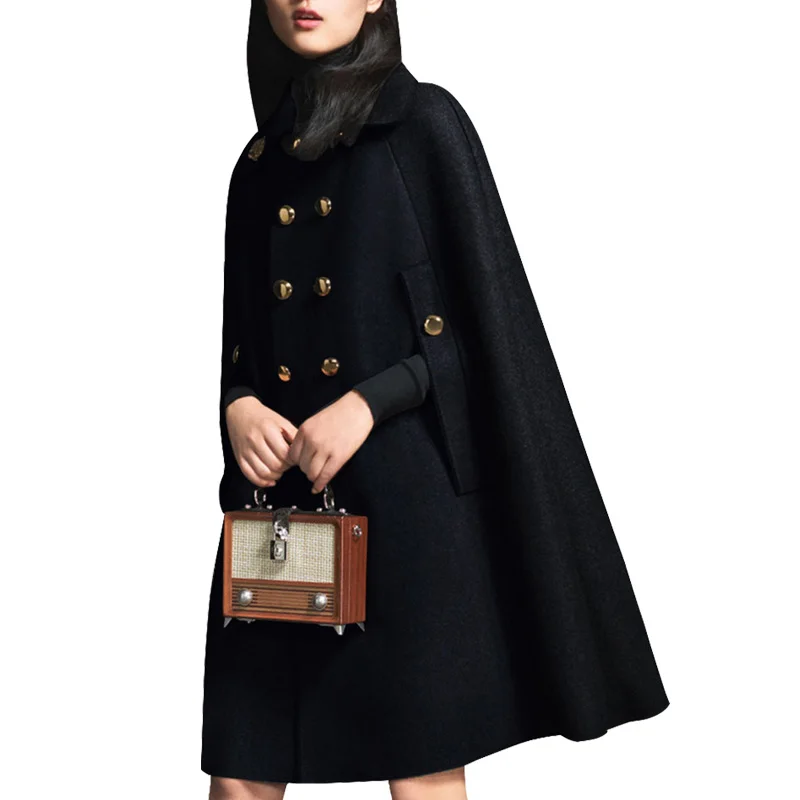 

Capa de Лана де бежевый 2XL para mujer, abrigo де Лана де медиа манга con двойной botonadura, Otoño Invierno 2021