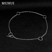 2020 simple stainless steel chain choker necklace women personality circle necklace unisex men jewelry