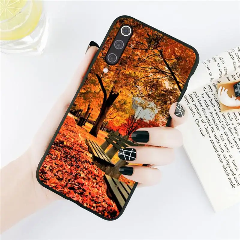 

Yellow Fallen leaves Autumn Breeze Phone Case For Xiaomi Redmi note 7 8 9 t max3 s 10 pro lite Luxury brand shell funda coque