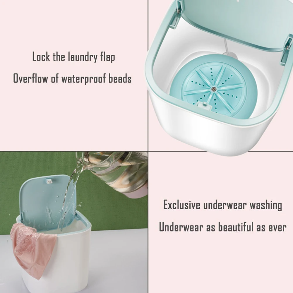 

Underwear Electric Ultrasonic Business Trip Dorms Camping USB Cable Mini Portable Rotating College Rooms Turbo Washing Machine