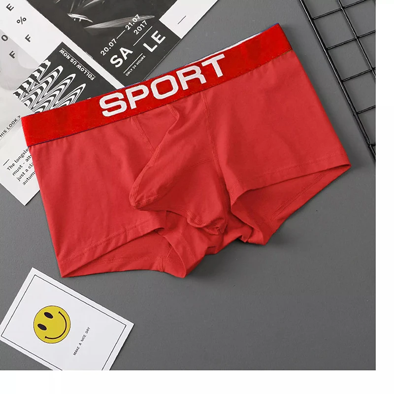 Нижнее белье для мужчин хлопковые боксеры комплект горячих мальчиков красные