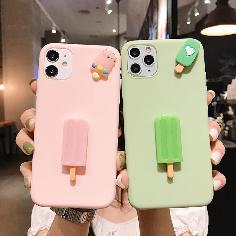 Силиконовый чехол с рисунком мороженого для Honor30pro однотонный матовый из мягкого