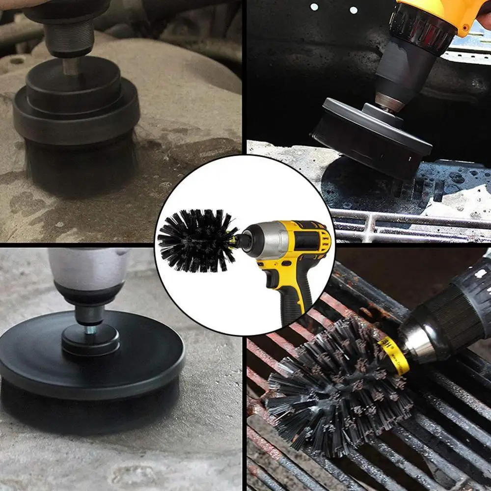 Щетка скребок для дрели комплект из 3 щеток чистки автомобиля плитки лодки домов