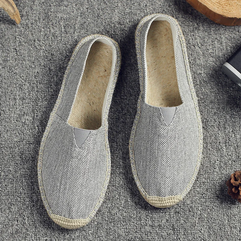 

Эспадрильи мужские легкие, дышащие удобные туфли в рыбацком стиле, плоская подошва, однотонные, Нескользящие, черные, белые, лето