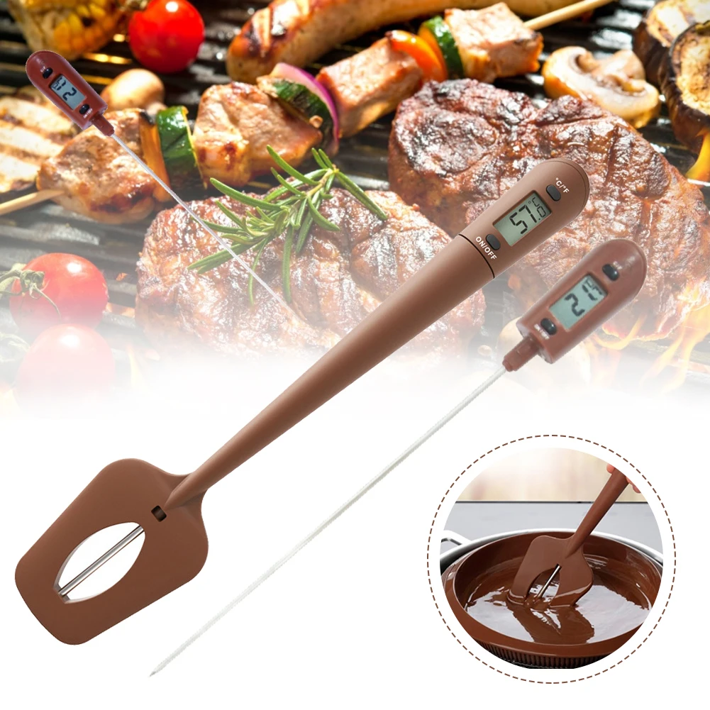 

Digital Cooking Thermometer Double Use Silicone Scraper Spatula Cooking Food Thermometer Household Baking Tool