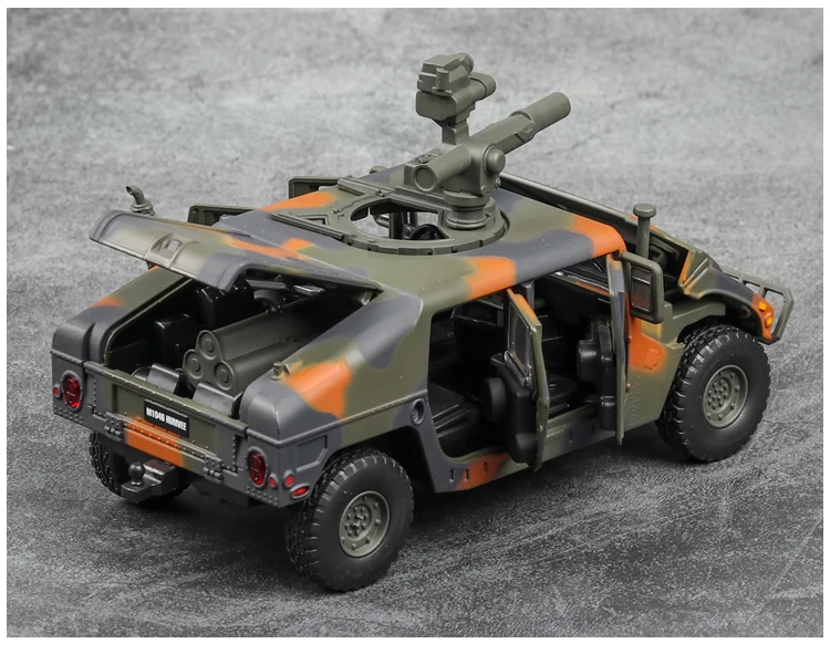 1:32 Hummer M1046 военный автомобиль модель усовершенствованная, от взрыва, бронетранспортер со звуком светильник сплав игрушечный автомобиль модель литая игрушечная машинка