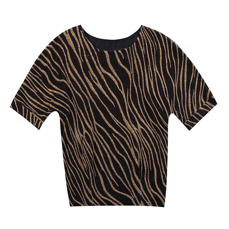 

Bright silk short sleeve T-shirt girl in summer 2021 the new mother yards covered belly brim small unlined upper garment blouse