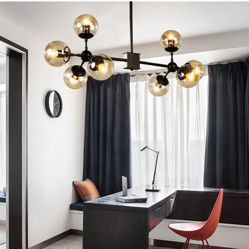 Винтажная люстра в форме шара Потолочная железная лампа стиле индастриал Лофт