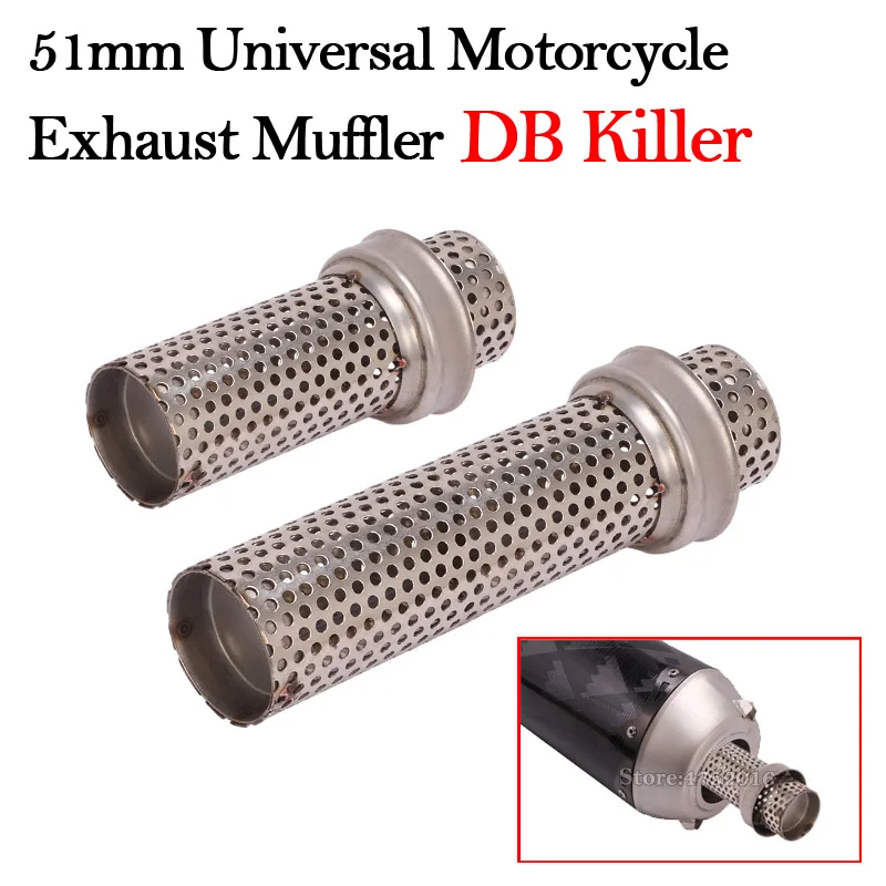 

51mm Universal DB Killer Slip On Motorcycle Silencer Noise Sound Eliminator Yoshimura Exhaust Flow Moto Escape Muffler