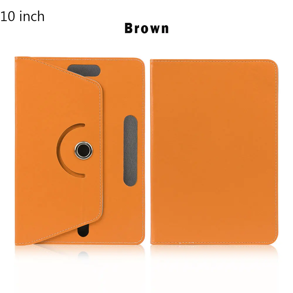 360 Degree Rotating Universal Tablet Case PU Leather Cover For Samsung Galaxy Tab 7 8 9 10.1 inch Android Tablet PC - Цвет: 10 inch brown