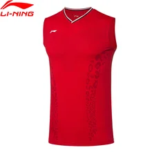 Li-Ning мужской костюм для соревнований по бадминтону футболки без рукавов на сухой дышащей подкладке спортивные майки AVSP473 MBJ127