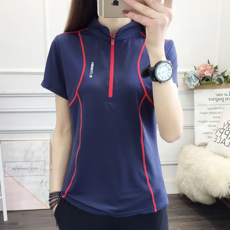 

Outdoor sports quick-drying clothes women's short-sleeved ultra-thin breathable running fitness wicking stand-up collar T-shirt