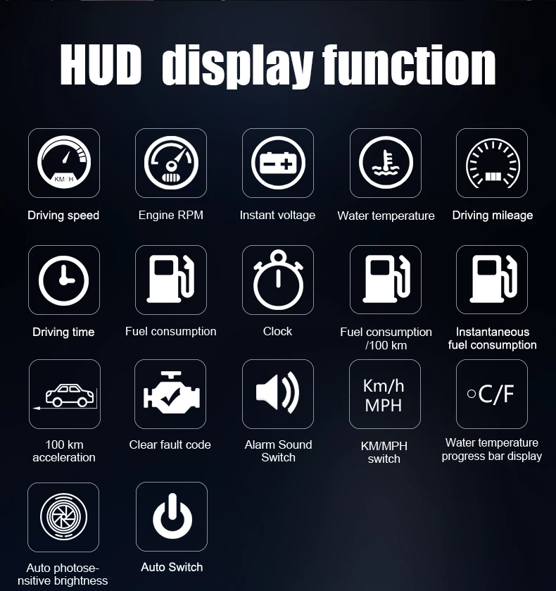 A9 автомобильный HUD Дисплей OBD2 II автомобильный-Стайлинг Hud Дисплей над скоростью Предупреждение система скорости лобовое стекло проектор напряжение сигнализация HUD