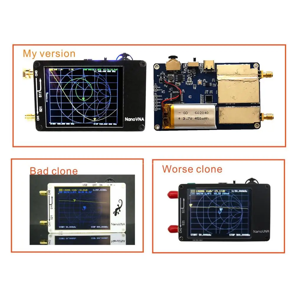 Портативный цифровой векторный сетевой антенный анализатор VHF UHF