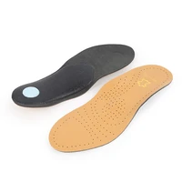 eu35 46 high quality leather orthosis insoles for flat feet arch support orthopedic silicone sneakers leather insoles men women