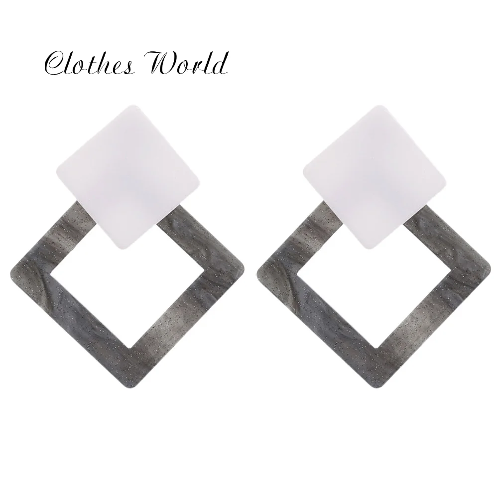 1 пара серьги-кубики современный геометрический винтажный акриловый угол